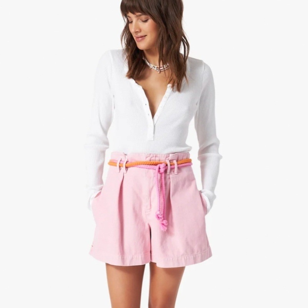 Xirena Lumi Short in Heirloom Pink High Waisted Pleated Cotton Shorts Size XS